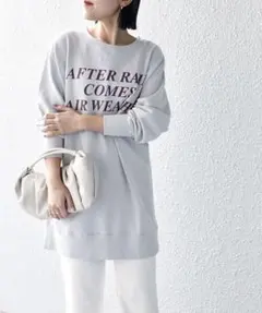 SHIPS スウェットカットソー　トレーナー　USAコットン　ロゴ　チュニック