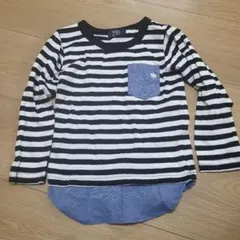 ストライプ 長袖カットソー ポロ　POLO　記名なし