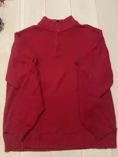 チャップス　CHAPS レッド ハーフジップ ニットセーター　古着