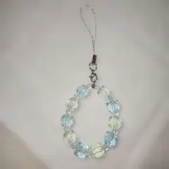 青と緑のアクリルビーズチャーム　ハンドメイド⭐