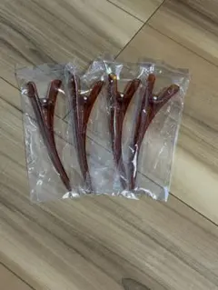 ブラウン ヘアクリップ4個セット