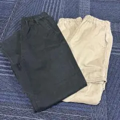 UNIQLO ベージュ&黒　パンツ 160サイズ