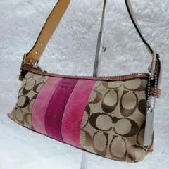 COACH Signature Stripe One Shoulder Bag