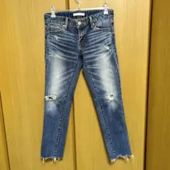 AZUL BY MOUSSY スキニージーンズ　ダメージ加工