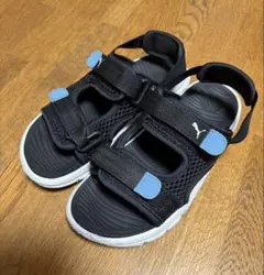 PUMA サンダル ブラック×ライトブルー