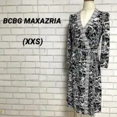 BCBG ビーシービージーマックスアズリア　ラップワンピース　総柄　XXS