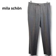 mila schön グレー スラックス 日本製　ミラショーン　灰色　毛100%