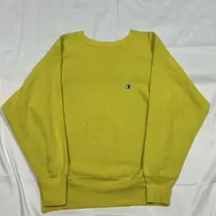 90s usa製　チャンピオン　リバースウィーブ　青目　ライムイエロー