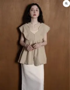 新品 euw nuance collar gilet / brown eaphi nuance collar gilet / brown