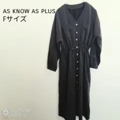 【as know as plus】難あり　Fサイズ　チャコールグレー　ワンピース