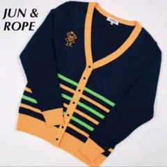 JUN & ROPE ネイビーオレンジカーディガン Mサイズのサムネイル