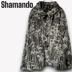 シャマンド【L】ジャケット 総柄 ポケット付き ゆったりデザイン f670
