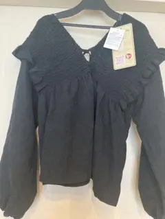 特価　レディーストップス長袖　シャーリングブラウス（Mサイズ）