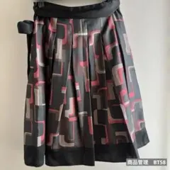 COMME CA ISM 幾何学模様 フレアスカート S