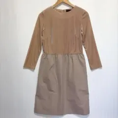 【UNTITLED膝丈ワンピース】アンタイトル /ベージュ/Mサイズ/スカート