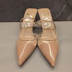 新品！ZARA ベージュ ポインテッドトゥ ミュール　38