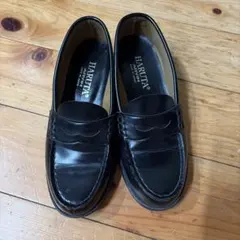 HARUTA ブラックレザー ローファー