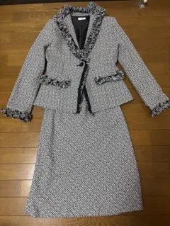 ツイードスーツセットアップ　フォーマル 11号 Lサイズ レディース