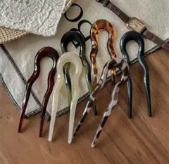 6色セット❣️軽量 かんざし U字型 ヘアアクセサリー おしゃれ 髪飾り