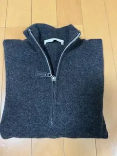 UNIQLO ユニクロ　カシミヤ100％　ハーフジップニット ダークグレー　M