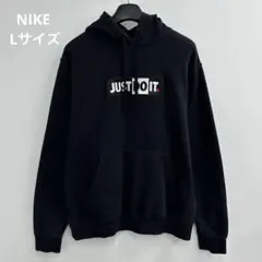 NIKE JUST DO IT ロゴパーカー 黒 ブラック フーディ Lサイズ