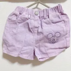 ミッキーマウスラベンダー 色ハーフパンツ 90