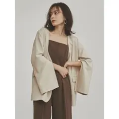 【新品未使用】anuans スリットスリーブノーカラージャケット （BEIGE）