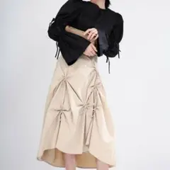 ブラック フレアスカート ロング丈