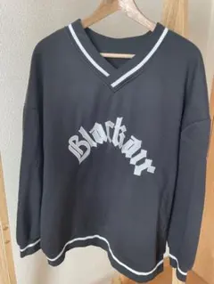 SHEIN Vネック トレーナー 黒　L. レディース