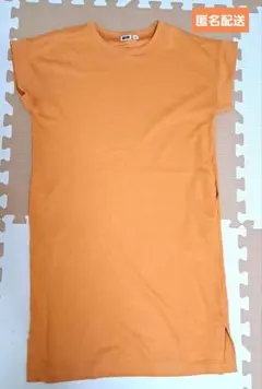 お値下げ　UNIQLO キッズ 半袖ワンピース オレンジ　140cm