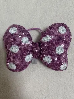 ミニー ヘアゴム リボン ピンク スパンコール