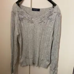 ジャスグリッティー　刺繍ランダムリブプルオーバー