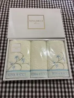 NINA RICCI タオル　セット 3枚　入り　花柄　水色　新品未使用