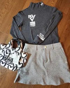 パーリーゲイツ モックネック長袖シャツ グレー サイズ0(S)