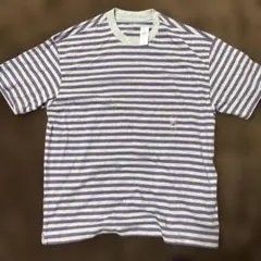 GAP グレー/パープル ストライプ Tシャツ Mサイズ