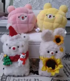 ✾羊毛フェルト2体＋マスコットキーホルダー2個✾　cocoa room様