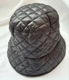 黒 キルティング バケットハット　ブラック