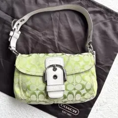 極美品✨coachコーチ ショルダーバッグ ソーホー グリーン キャンバス