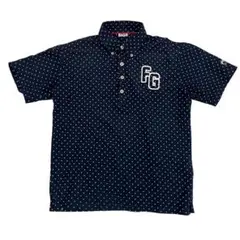 【美品】FILA ゴルフウェア 半袖 メンズ ドット ロゴ Lサイズ ネイビー