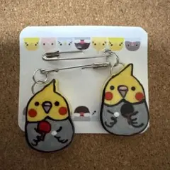 【卓球】手作りゼッケンピン　オカメインコ