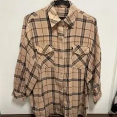 チェック柄長袖シャツ