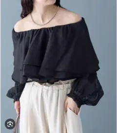 mysticシアーフリル長袖ブラウス新品タグ付き