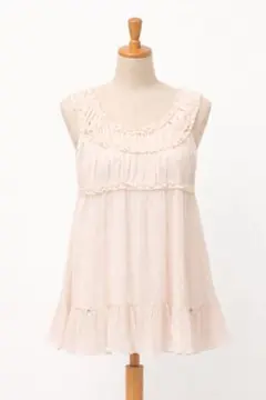 Merryjenny シアーギャザーチュニック　ベージュ