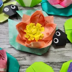【初夏～夏の壁面飾り　立体スイレン　ハスの花】のサムネイル