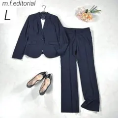 m.f.editorial　パンツスーツ　セットアップ　ビジネス　紺　チェック