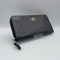 【COACH（コーチ）】長財布 シグネチャー エンボス ラウンドファスナー