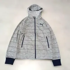 PUMA プーマ ジップアップ パーカー ボーダー柄 Ｍ