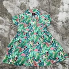 BABYDOLLミニーマウスフラミンゴ柄 半袖ワンピース 90cm