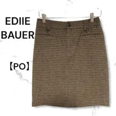 EDDIE BAUER フレアスカート ミニ丈 千鳥格子柄 ウール　PO 冬