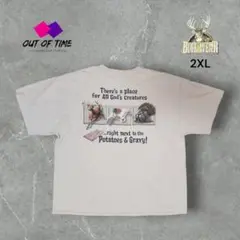 BUCK WEAR アニマル Tシャツ バックプリント 2XL ベージュ
